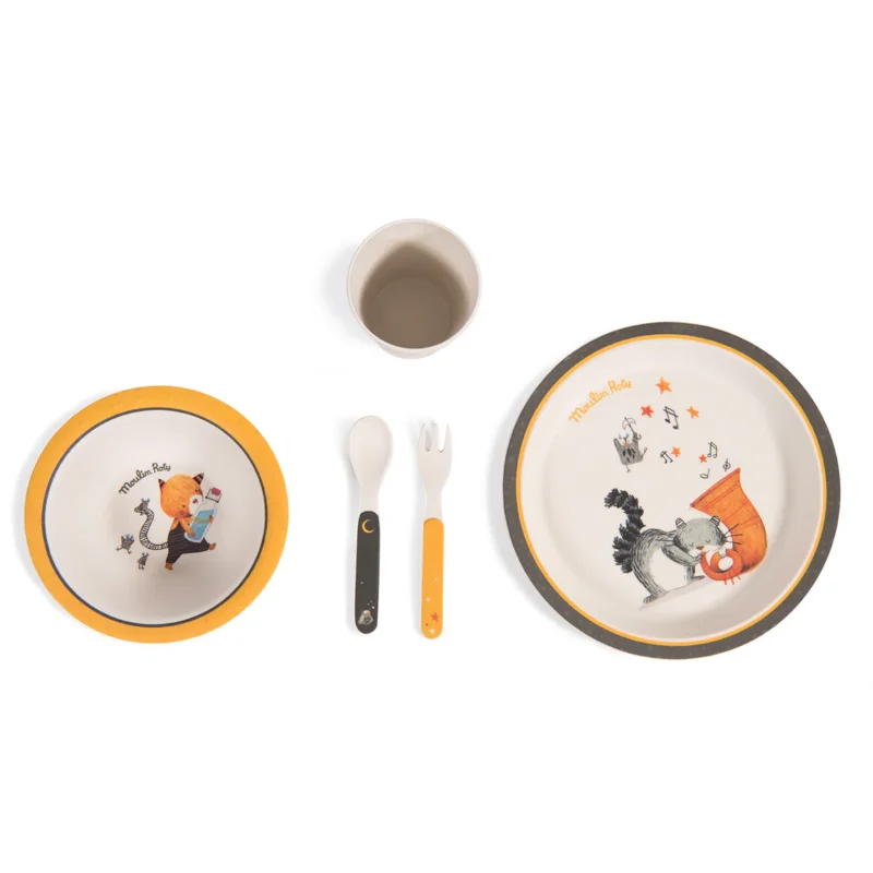 moulin roty les moustaches bamboo dish set 2 1100x